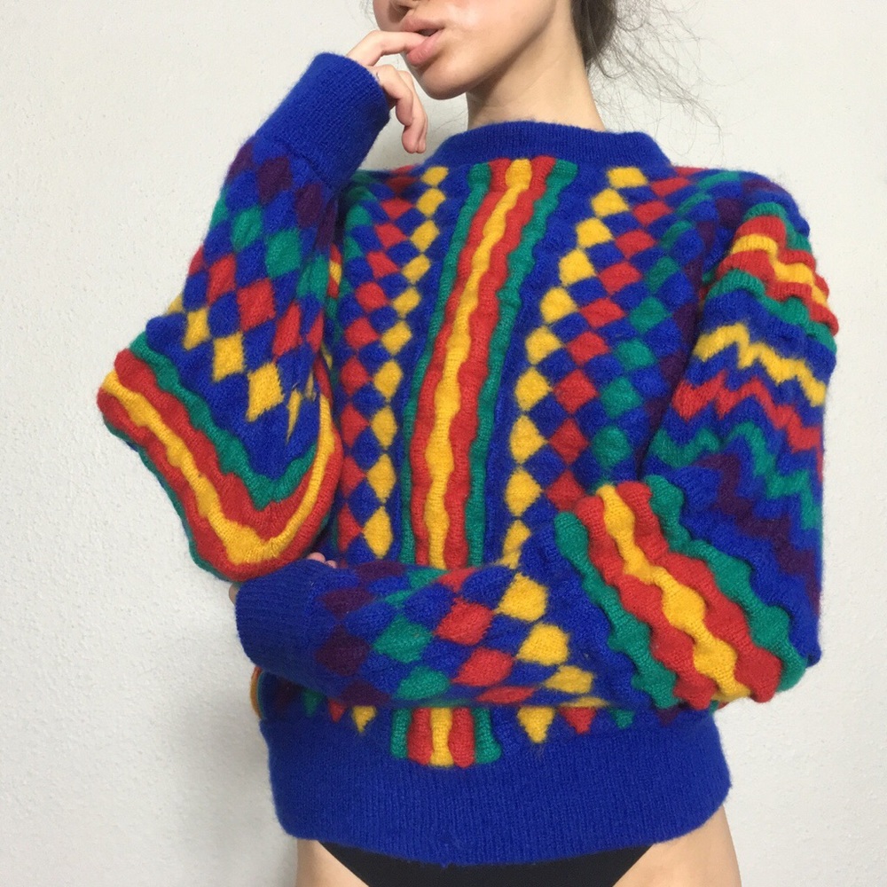 Vintage Coogi Inspired Funky Wool Sweater